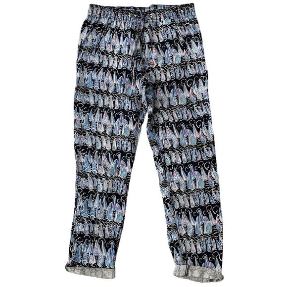 Lilly Pulitzer Taron Linen Pants Low Tide Sailboats Small Coastal Nautical - Picture 2 of 14